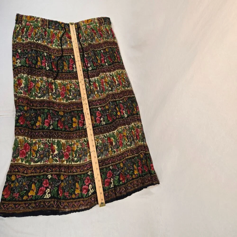 VINTAGE Semi-Sheer Festival Boho Full Peasant Silhouette Skirt OVERSIZED Size M. - Picture 14 of 17